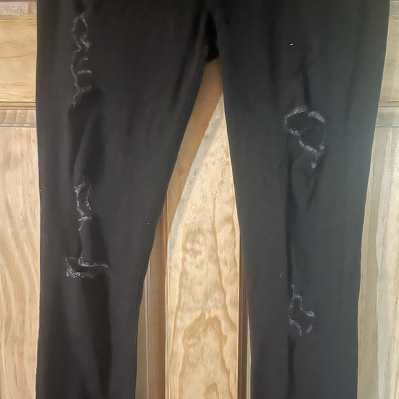 Black Distressed Skinny Jeans - Picture 2 of 4
